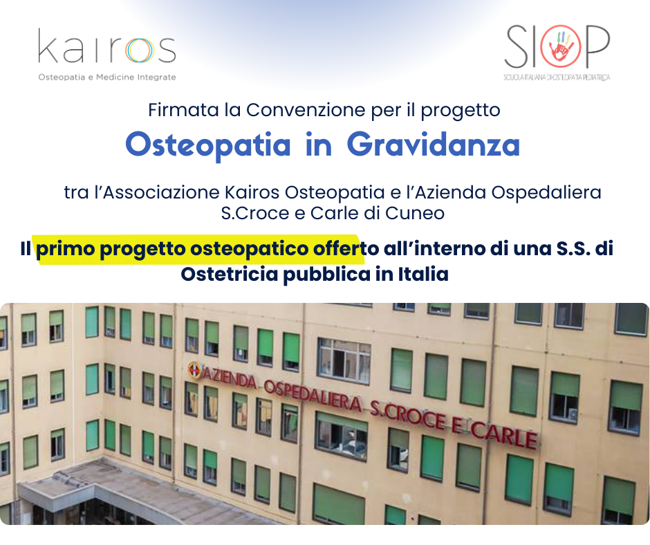 L’Osteopatia entra nell’Ospedale S.Croce e Carle di Cuneo grazie al progetto dell’Associazione Kairos dedicato alle donne in gravidanza